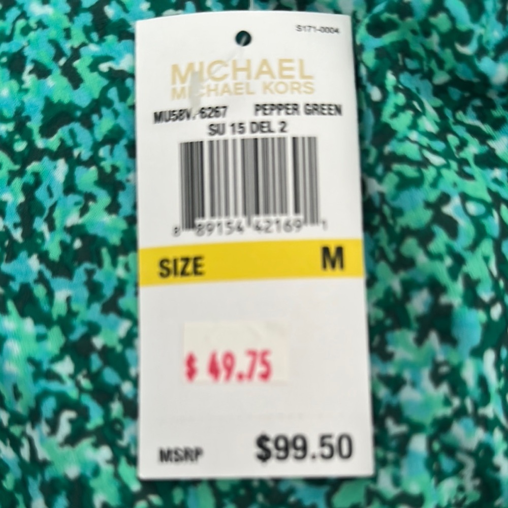 Michael Kors Green Patterned Dress - Picture 3 of 3